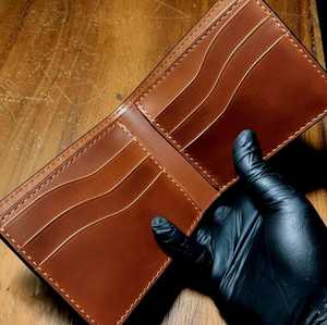Luxury Leather Handmade <b>Wallet</b> With Floral Carving Design Brown <b>Black</b> Color - Product Image 4