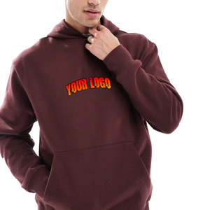 Sweat à capuche épais en molleton bouclette de coton OEM, coupe oversize pour homme, avec épaules tombantes, personnalisable - Product Image 4