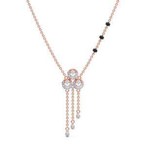Collar Mangalsutra con Cadena y Dije de Diamantes en Forma de Triple Gota - Product Image 1