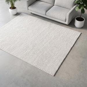 Tapis tendance en laine bouclée tissée à la main, antidérapant, texturé, fait main, moderne, pour salon, chambre, décoration intérieure - Product Image 3