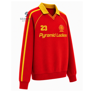 Sweat-shirt de rugby universitaire pour femmes NSPDK, col polo, manches longues, broderie, pull décontracté, pull universitaire - Product Image 2