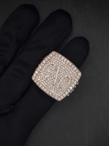 Rose Gold Initial Moissanite <b>Ring</b> <b>925</b> Sterling <b>Silver</b> Iced Out Hip Hop Jewellery VVS Diamond <b>Ring</b> - Product Image 1