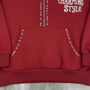 Conjunto de Sudadera con Capucha y Pantalones Acampanados Vintage Desgastados con Cremallera y Lavado Ácido para Hombre, Estilo Urbano con Pedrería, Personalizado OEM - Product Image 4