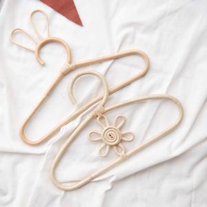 Cintres organisateur de garde-robe pour enfants cintre en rotin naturel pour enfants pantalons chemises manteaux non troupeau épaule - Product Image 6
