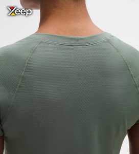 Camiseta Deportiva Ligera Informal para Mujer XEEP, Personalizable, Corte Holgado, Manga Corta, Transpirable, Cuello en V, con Letras Bordadas - Product Image 4