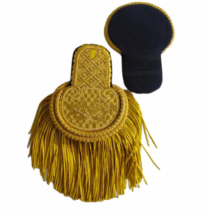 Grandes epaulettes de hombro con bordado a mano de hilo dorado y placas francesas - Product Image 2