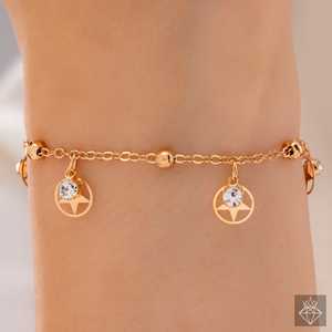 PRAO Pulsera de cadena de cristal de estrella antideslustre Pulseras y brazaletes de cristal elegantes - Product Image 1