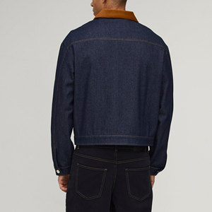 Quality Casual Embroidered Windproof Oversized Drop Shoulder Denim <b>Jeans</b> <b>Jacket</b> for Men Distressed <b>Black</b> 100% Cotton Winter - Product Image 5