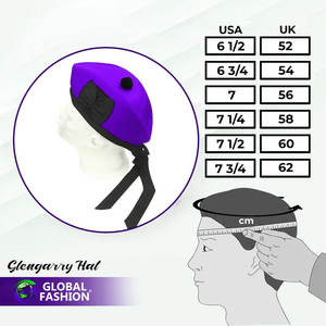 Casquette Glengarry violette, chapeau traditionnel 100% laine, laine acrylique, tartan, accessoires pour dudels, ruban en polyester et coton - Product Image 6