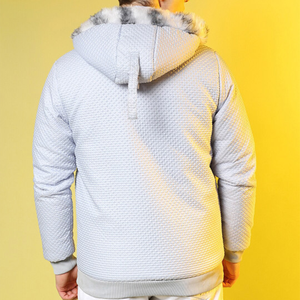 OEM Custom Men Plus Size Winter Quilted <b>Jacket</b> Waterproof Windbreaker Zipper Hoodie Embroidered Casual Snow Wear puffer hiking - Product Image 3