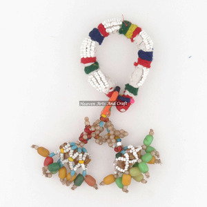 Indian Banjara Boho Mirror <b>Beads</b> Bag/Curtain/Dress Jewelry Tassels Antique Gypsy <b>Bracelet</b> vintage tribal pom pom tassel <b>bracelet</b> - Product Image 2