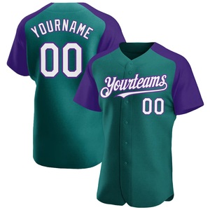 Camiseta de Béisbol Morada y Verde de Primera Calidad, Tejido de Malla Transpirable, Sublimación Personalizada, Transferencia de Calor, Fabricante de Marca Privada - Product Image 1