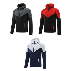 Sweat à capuche zippé intégral pour homme, personnalisable, tendance, coupe en V, en polyester épais à empiècements en V multicolores, faible MOQ - Product Image 6