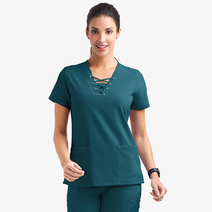 Blusas Médicas Modernas para Mujer, Nueva Colección, Cómodas, 72% Poliéster/21% Rayón/7% Elastano, Tejido de Punto, Diseño Personalizado al por Mayor - Product Image 5