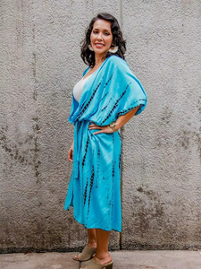 Cárdigan de Manga Larga con Estampado Tie Dye Estilo Boho Hippie para Mujer, Kimono Transpirable para Vacaciones en la Playa - Product Image 4