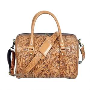 Bolsa de Viaje Deportiva de Lujo, Diseño 2026, Estilo Vintage, con Grabados Florales Hechos a Mano, 100% Cuero Genuino, Hecha a Mano - Product Image 5