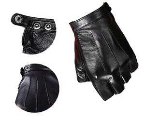 Guantes de Carreras de Medio Dedo de Cuero PU con Cierre de Hebilla para Montar al Aire Libre, Unisex, Antideslizantes, Estilo Universal - Product Image 2