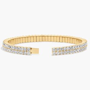 14K Yellow Gold Double Row Lab Grown Diamond Tennis <b>Bracelet</b> - Product Image 3