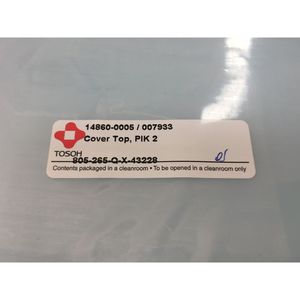 TOSOH 805-265-Q-X-43228 COVER TOP, PIK 2, 167636 - Equipo y Piezas de Semiconductores de Confianza de Marca Global - Product Image 3