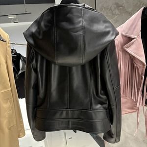 Chaqueta de Cuero Genuino de Piel de Cabra para Hombre, Chaqueta de Motero Premium al por Mayor, Ropa Exterior de Moda Personalizada OEM ODM, Mejor Precio de Fabricante - Product Image 4