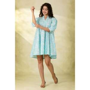 Vestido Corto de Algodón para Mujer, Estilo Bohemio, Mini Vestido Elegante, Atuendo Casual de Verano, Cómodo para Uso Diario - Product Image 3