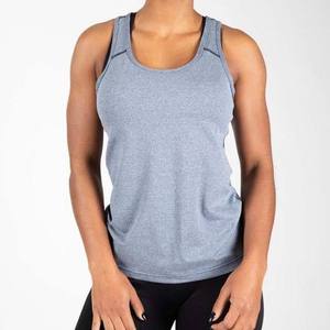 Women Scoop Neck Tank <b>Top</b> Light Blue Knitted Breathable Casual Style - Product Image 1
