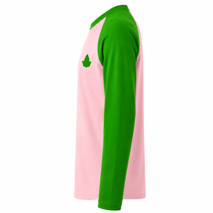 อัลฟ่า |   คาปา | เสื้อยืดแขนยาวอัลฟ่า โซโรริตี้ รุ่นลำลอง สีชมพูเขียวตัดกัน ปักลายตราสัญลักษณ์  แบบคัลเลอร์บล็อก - Product Image 5