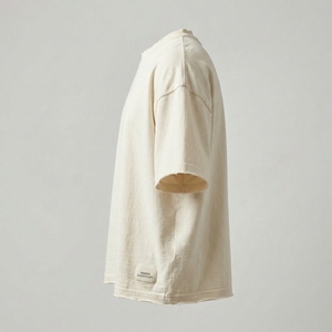 เสื้อยืดผ้าฝ้ายป่านทรงโอเวอร์ไซส์ปักลายแบบกำหนดเอง พร้อมโลโก้ส่วนตัว แขนสั้น สำหรับผู้ชายและผู้หญิง - Product Image 3