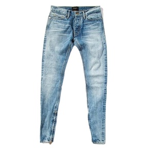 กางเกงยีนส์บางเฉียบของผู้ชายกางเกงยีนส์ผ้าฝ้ายเบาสีเรียบสไตล์สตรีท - Product Image 5