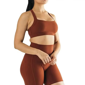 Conjunto Deportivo para Mujer, 2 Piezas, Top y Pantalones Cortos, Ropa Deportiva sin Costuras, Conjunto de Yoga 2026, Servicio de Logotipo Personalizado OEM - Product Image 6