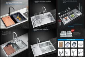 Usine directe simple bol en acier inoxydable 0.75mm robinet d'évier de cuisine planche à frotter droite pour la cuisine d'installation sous plan - Product Image 4