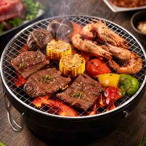 Round Galvanized Steel BBQ <b>Grill</b> <b>Mesh</b> Welded Woven Grid Smooth Edge Barbecue Grate - Product Image 5