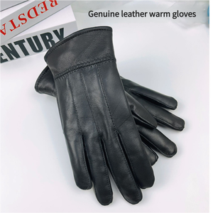 Gants de vélo en cuir véritable, chauds, longueur poignet, thermiques, non doublés, décontractés, pour le sport, l'été et l'hiver, usage quotidien - Product Image 3
