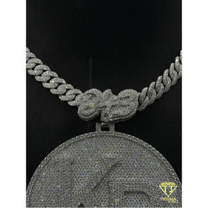 Custom Iced Out Moissanite <b>Pendant</b> <b>for</b> <b>Men</b> - Personalized Luxury Hip Hop Jewelry in 925 Sterling <b>Silver</b> - Product Image 5