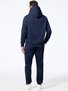 Nouvel Arrivage – Ensemble deux pièces décontracté pour homme : Sweat-shirt léger 100 % coton respirant à col roulé et manches courtes, couleur unie, texture gaufrée - Product Image 2