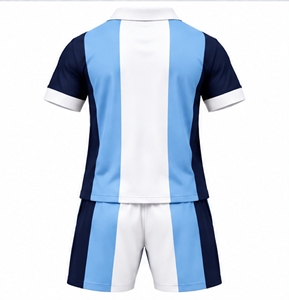ชุดเสื้อโปโลและกางเกงขาสั้นลายทางสำหรับผู้ชายจาก Index Apparel ชุดลำลองสวมใส่สบาย แห้งเร็ว เหมาะสำหรับฤดูร้อน - Product Image 2