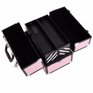 Valigetta SM 2083 in Lega di Alluminio Rosa per Trucchi e Gioielli, Organizzatore Cosmetico Ecologico Resistente all'Acqua con Manico - Product Image 5