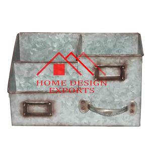 Caddy à bière fini galvanisé à trois compartiments avec fabricant et grossiste de porte-ustensiles de cuisine personnalisé - Product Image 2