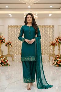 Kameez style Farshi : chemise en soie, magnifique collection pour l'Aïd. - Product Image 2