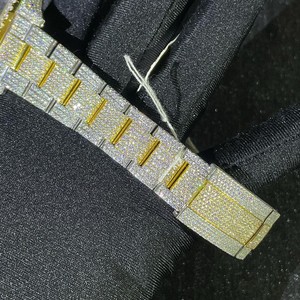 Relojes Clásicos Unisex Hechos a Mano con Diamantes Moissanite VVS1, Correa de Acero Inoxidable, Esfera Analógica Mecánica - Product Image 2