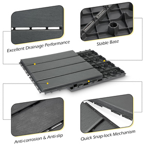 Dalles de terrasse en plastique DIY pour balcon, surface antidérapante, résistantes aux intempéries, faciles à nettoyer, revêtement de sol pour patio - Product Image 5