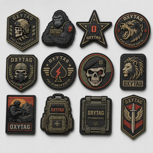 OXYTAG PVC Rubber Patches 3D Embossed Style <b>Sew</b>-<b>On</b> <b>Badges</b> for Bags Wholesale Rate OEM Custom PVC Rubber Patches 2026 - Product Image 1