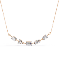 Pendentif breloque multi-formes en diamant de laboratoire, plaqué or 14 carats, luxe certifié IGI, ovale, cœur, marquise