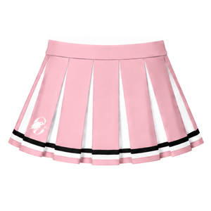 Falda Deportiva Plisada Rosa Claro Personalizada por el Fabricante, Disfraz de Baile para Mujer, Uniforme Deportivo con Diseño de Rayas Blancas - Product Image 1