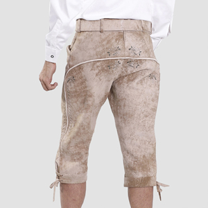 Pantalones Cortos Bávaros Personalizados de Última Moda y Alta Calidad en Cuero Genuino de Vaca Fresca, Lederhosen para Hombre - Product Image 3