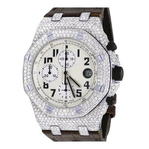 Reloj de Cuarzo Moissanite de Alta Gama Personalizado, Estilo Hip Hop de Lujo, Diamantes con Claridad VVS, Caja Cuadrada, Cristal Romano, Acero Inoxidable - Product Image 1