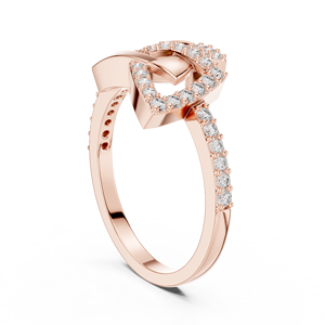 Bague pour femme ORION TWIST en diamant de laboratoire, or rose 18 carats plaqué rhodium, style minimaliste, idéale pour fiançailles, cadeau, soirée, mariage, usage quotidien, glamour - Product Image 3