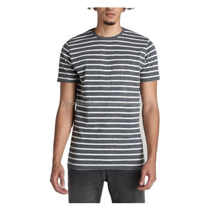 Camiseta de Hombre a Rayas con Diseño Personalizado Serigrafiado, Cuello Redondo, Manga Corta, Cómoda, Nueva Llegada 2026 - Product Image 4