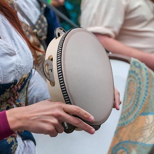 Meilleur Prix Tambourin de <span class=keywords><strong>Mariage</strong></span> en Bois Sublimation Mini de 6 Pouces à Tenir à Une Rangée pour Adultes Église Pandeiro Casamento - Product Image 6