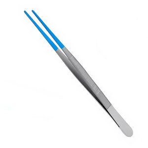 Pince chirurgicale manuelle à revêtement bleu, 8 pouces, à dents, en acier inoxydable de qualité allemande, certifiée CE - Product Image 2